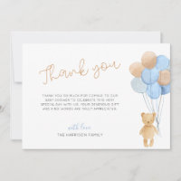 Teddy Bear Blue Tan Balloons Baby Shower
