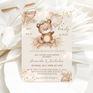 Teddy Bear Boho Baby Shower  Invitation
