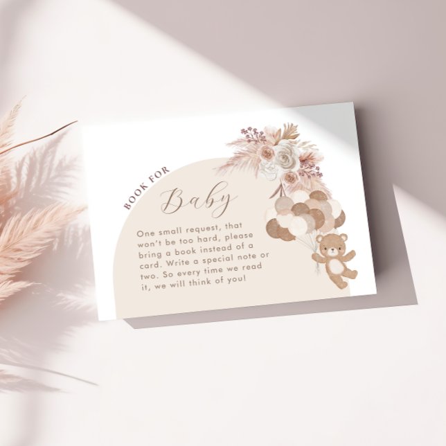 Teddy Bear Boho Bearly Wait Books for Baby Enclosure Card (Creator Uploaded)
