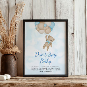 Teddy Bear Bon't say Baby Poster
