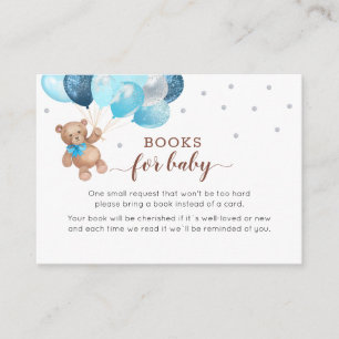 Teddy Bear Book Request Baby Shower Enclosure Card