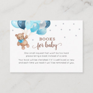 Teddy Bear Book Request Baby Shower Enclosure Card