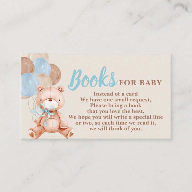 Teddy Bear Book Request Card (Front)