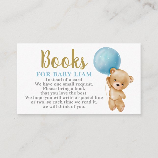 Teddy Bear Books for Baby Request Card (Front)