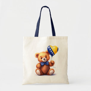 teddy bear & Bosnia and Herzegovina flag. Tote Bag