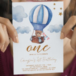 Teddy Bear Boy 1st Birthday Invitation<br><div class="desc">Create your own first birthday party invitation! Personalise this design with your own text. You can further customise this design by selecting the "customise further" link if desired.</div>