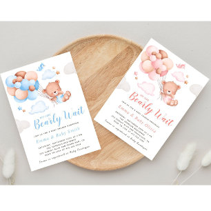 Teddy Bear Boy Baby Shower Invitation