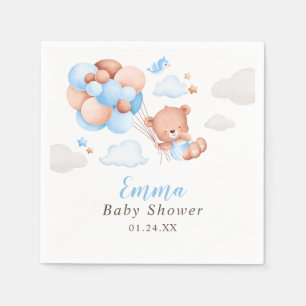 Teddy Bear Boy Baby Shower Napkin