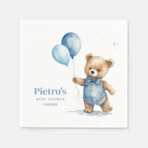 Teddy Bear Boy Baby Shower Napkin
