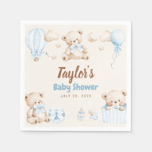 Teddy Bear Boy Baby Shower Paper Napkin