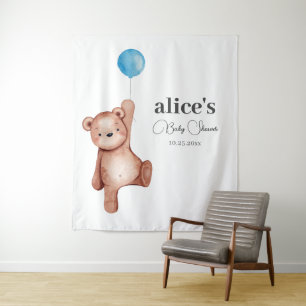 Teddy Bear Boy Baby Shower Tapestry
