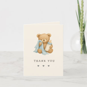 Teddy Bear Boy Baby Shower Thank You Card
