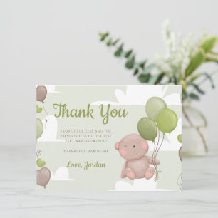 Teddy Bear Boy Baby Shower Thank You Card