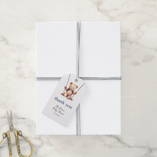 Teddy Bear Boy Baby Shower Thank You Gift Tags