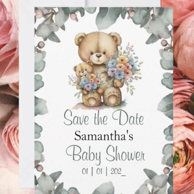 Teddy Bear Boy Baby Shower Theme Invitation (Celebrate your little one's arrival with our adorable teddy bear baby shower invitation!)