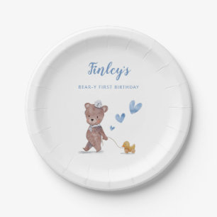 Teddy Bear Boy Birthday Party Paper Plate