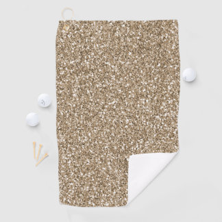 Teddy Bear Brown Gold Glitter      Golf Towel