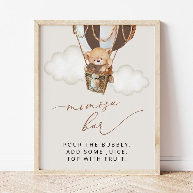 Teddy Bear, Brown Hot Air Balloon, Momosa Bar Poster (Creator Uploaded)