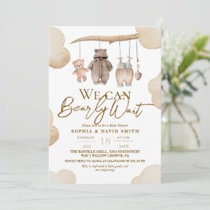 Teddy Bear Brown Woodland Boy Baby Shower  Invitation