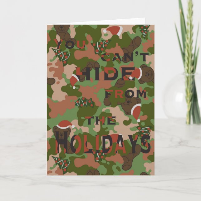 Teddy Bear Camo Holiday Card (Front)
