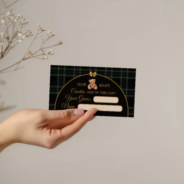 Teddy Bear Candy Guessing Game Ballot Card Green (Creator Uploaded)