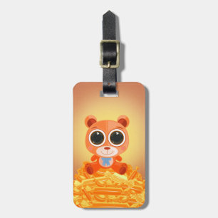 Teddy Bear - Candy Orange Luggage Tag