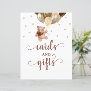 Teddy Bear Cards and Gifts Table Sign Baby Shower