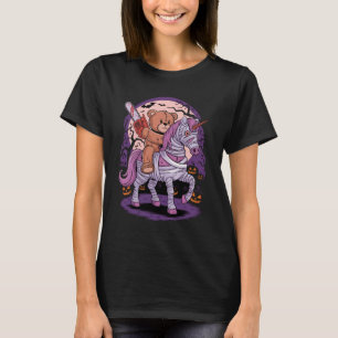 Teddy bear chainsaw unicorn mummy halloween T-Shirt