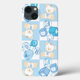 Teddy bear checked pattern iPhone 13 case