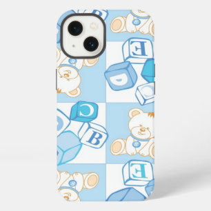Teddy bear checked pattern iPhone case