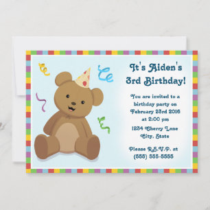 Teddy Bear Children's Birthday Invitation