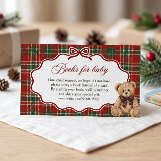 Teddy Bear Christmas Baby Shower Book For Baby Enclosure Card