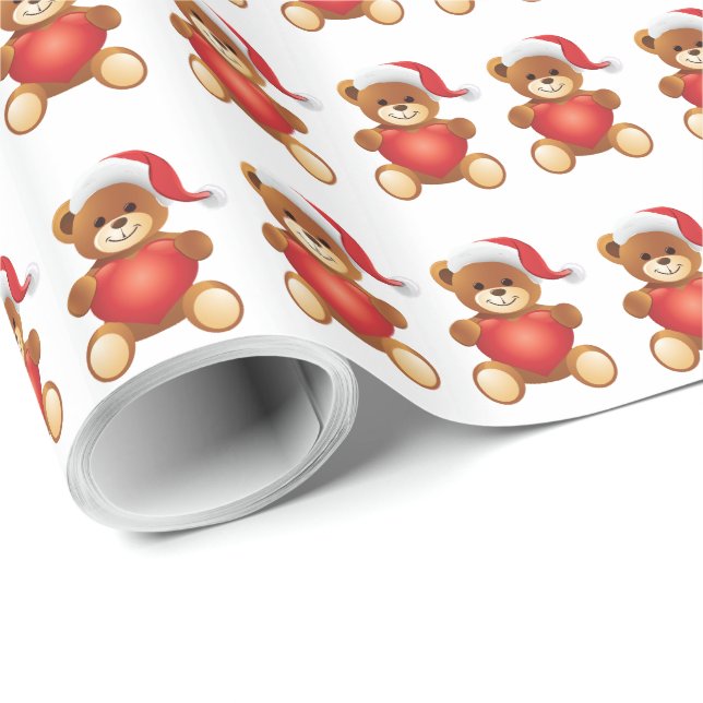 Teddy Bear Christmas Gift Paper (Roll Corner)
