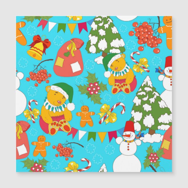 Teddy Bear Christmas: Kid-Friendly Pattern. (Front)