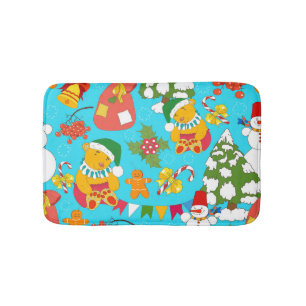 Teddy Bear Christmas: Kid-Friendly Pattern. Bath Mat