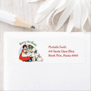 Teddy Bear Christmas Return Address Label