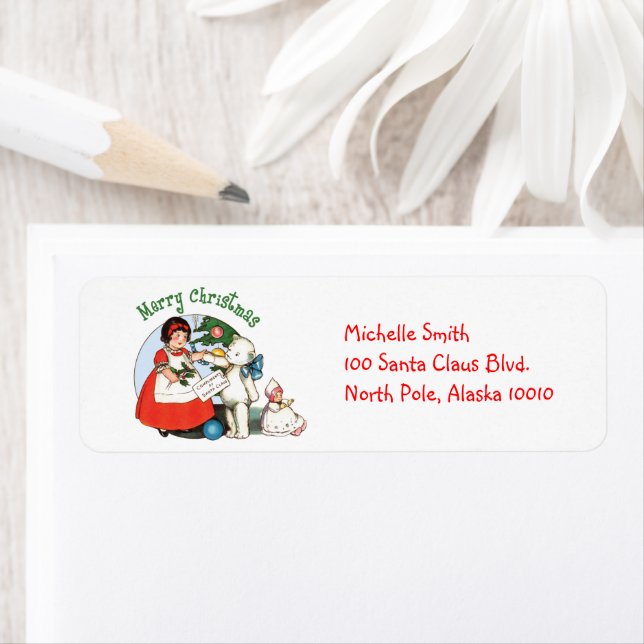 Teddy Bear Christmas Return Address Return Address Label (Insitu)