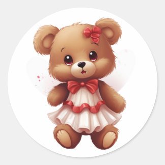 Teddy Bear Classic Round Sticker