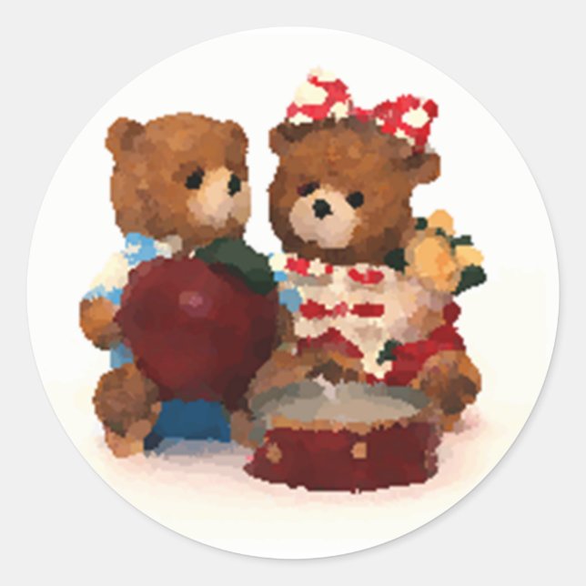 Teddy bear classic round sticker (Front)