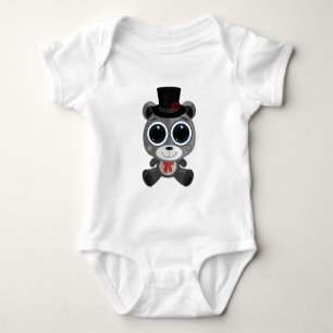 Teddy Bear - Classy Grey Baby Bodysuit