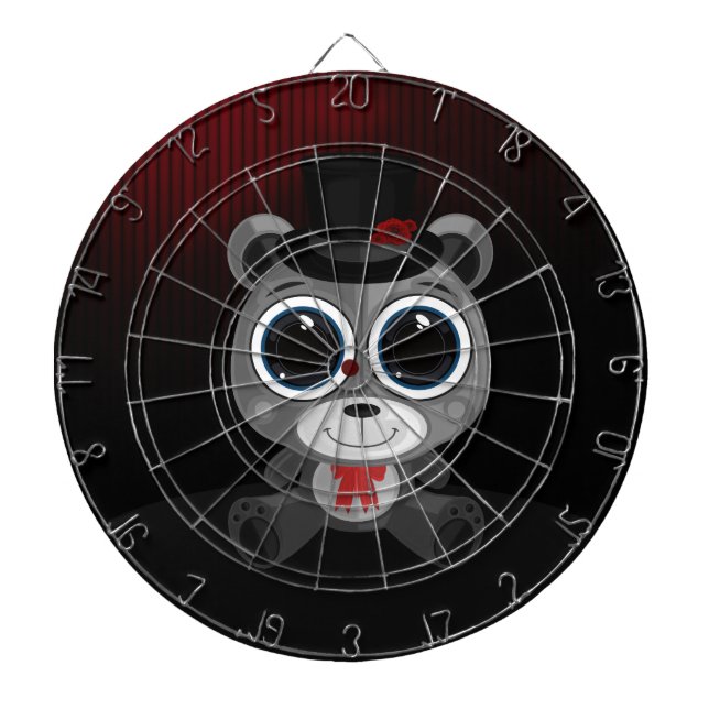 Teddy Bear - Classy Grey Dartboard (Front)
