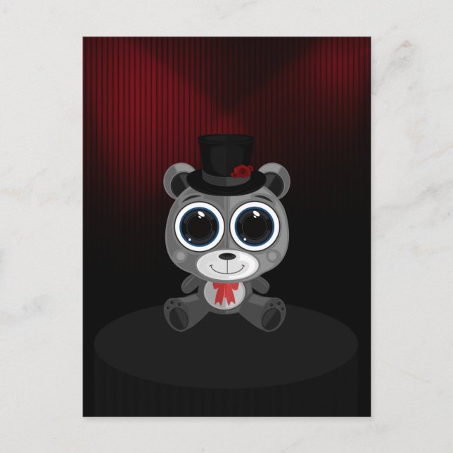 Teddy Bear - Classy Grey Postcard (Front)