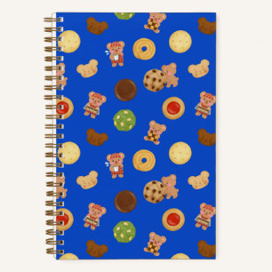 Teddy Bear Cookie Time Blue Notebook