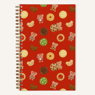 Teddy Bear Cookie Time Red Notebook