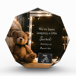 Teddy Bear Cosy Night Pregnancy Announcement gift Photo Block