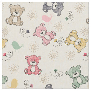 Teddy Bear Country Rustic Baby Infant Gift Fabric