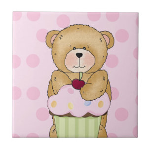 Teddy Bear Cupcake Party Tile