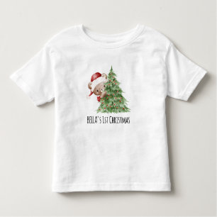 Teddy Bear Custom Baby’s First Christmas Toddler T-Shirt