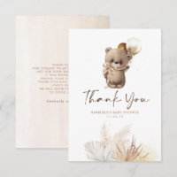 Teddy Bear Cute Gold Brown Baby Shower Thank You