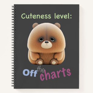 Teddy Bear Cuteness Level Cute Adorable Funny Notebook